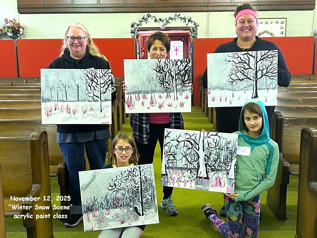 2025 Winter snow scene painting class photo