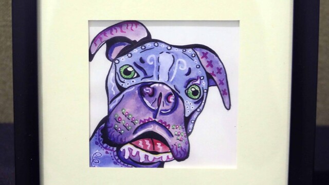 Youth art - purple dog Youth art - purple dog